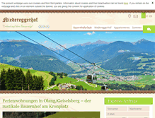 Tablet Screenshot of niedereggerhof.it